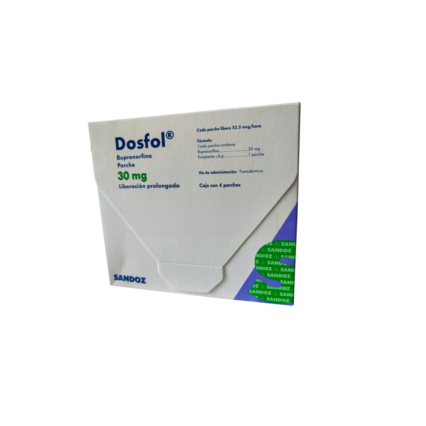 PARCHE DOSFOL BUPRENORFINA 30MG CAJA CON 4 PARCHES