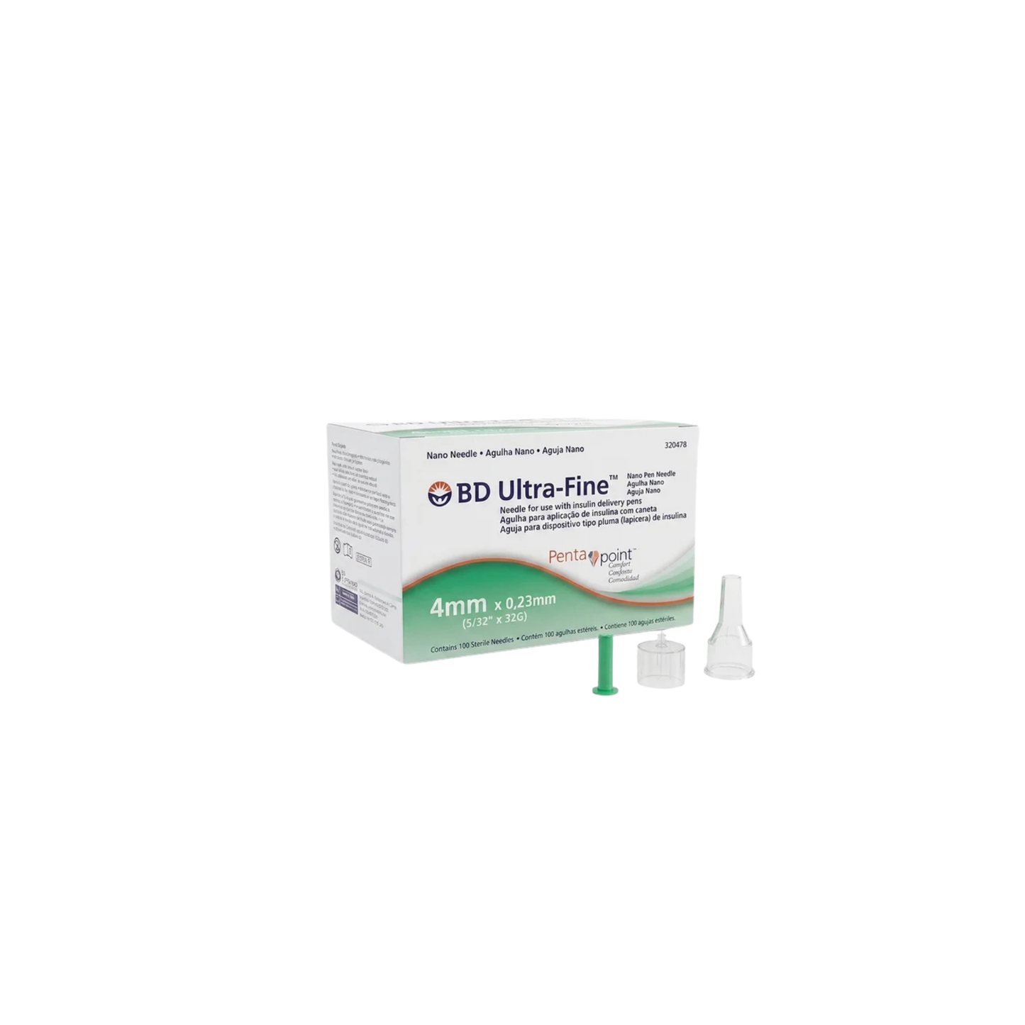 Aguja BD Ultra-fine Pentapoint 4 mm para pluma