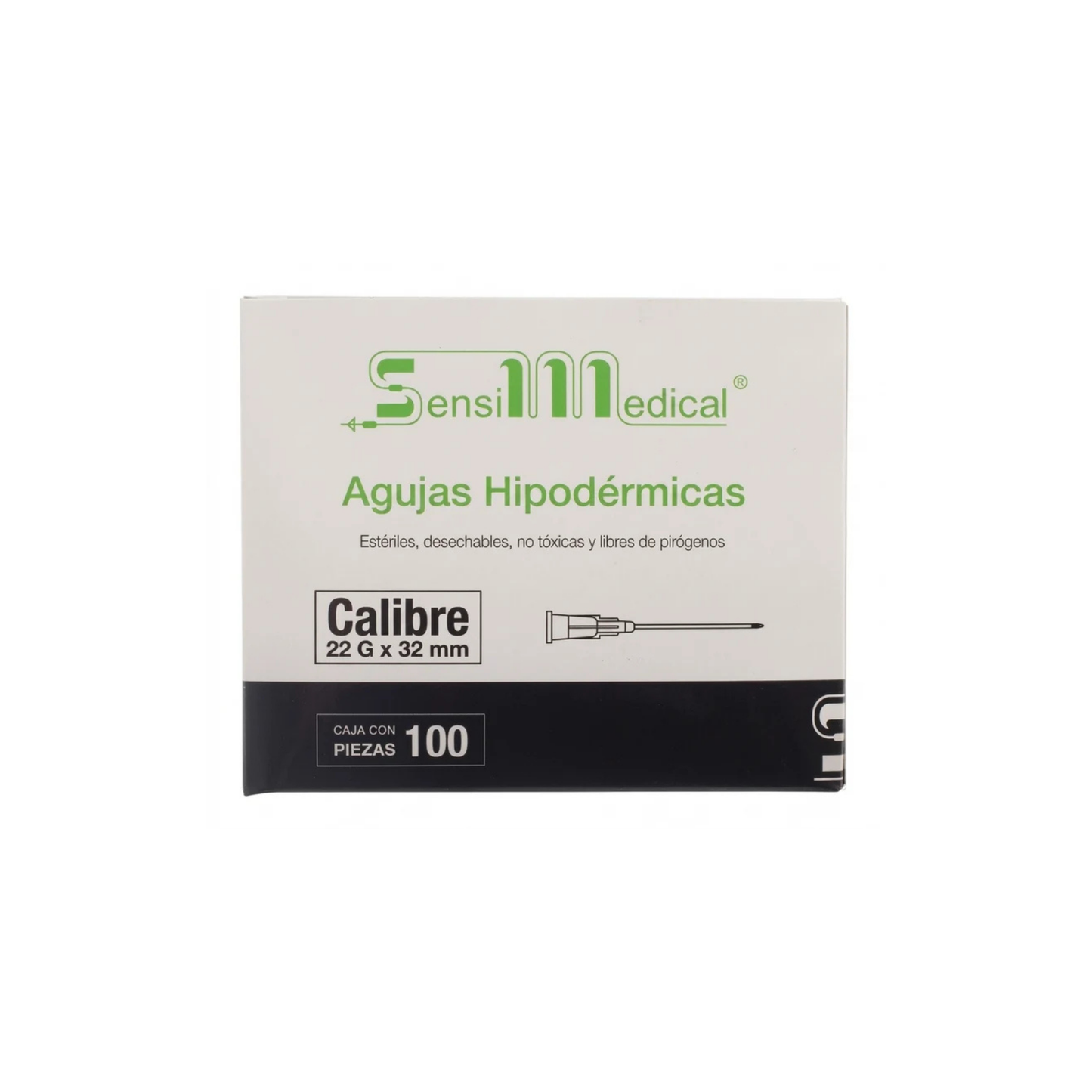 AGUJAS HIPODERMICAS 22GX32MM COLOR NEGRO CAJA CON 100 PIEZAS