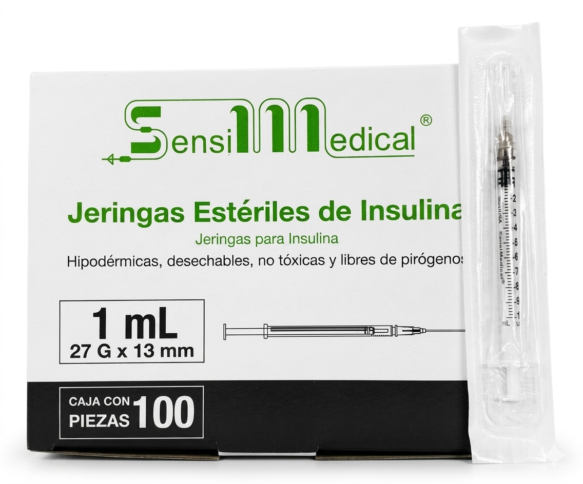 JERINGA SENSIMEDICAL 1ML 27G X 13MM CAJA CON 100 PIEZAS