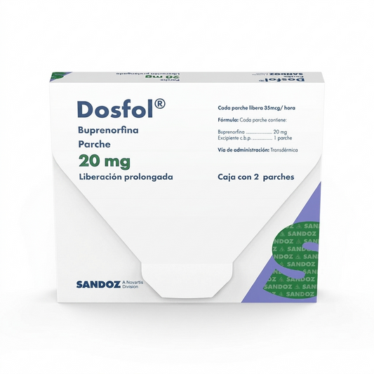 PARCHE DOSFOL BUPRENORFINA 20MG CAJA CON 4 PARCHES