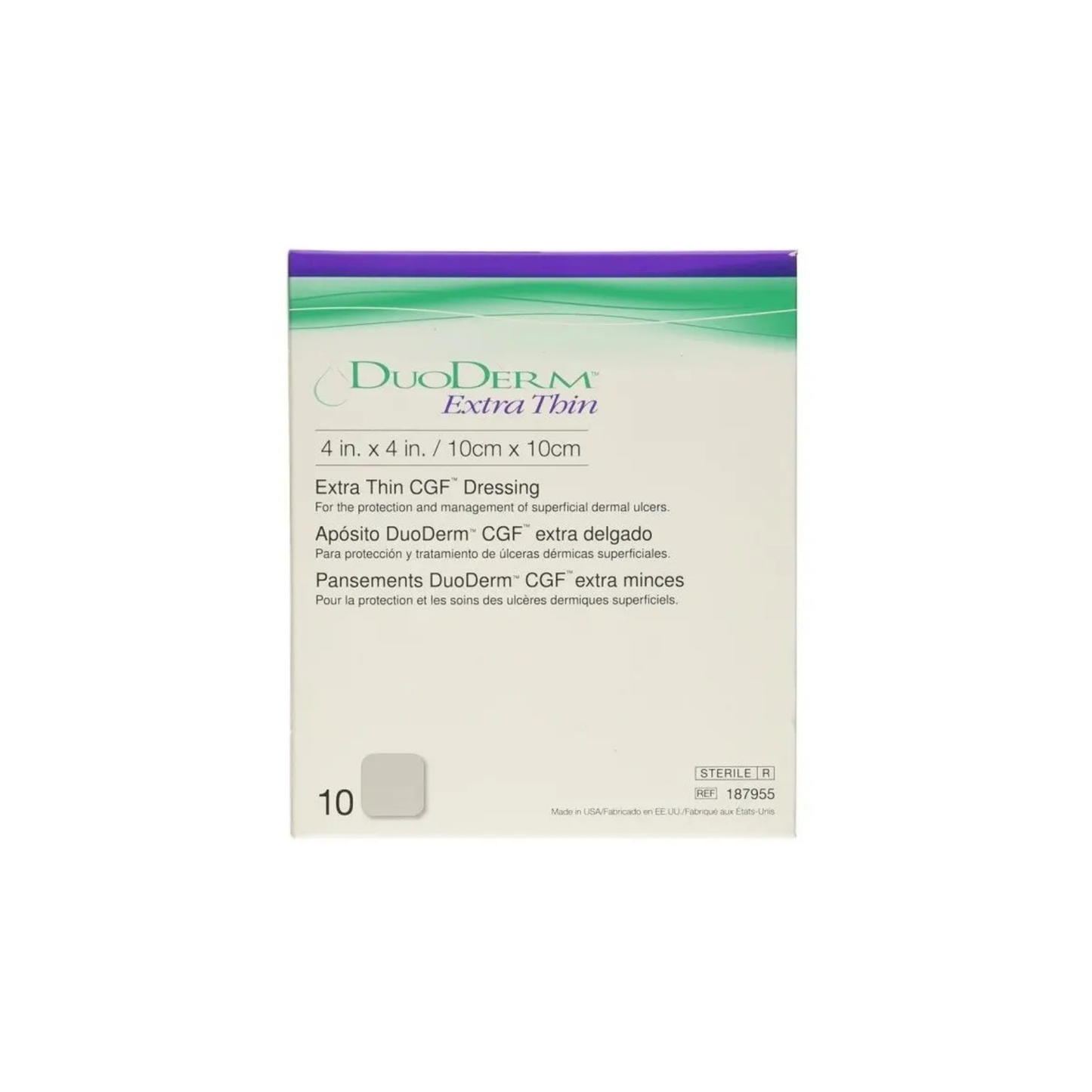 Aposito extra delgado Duoderm ET 10x10 cm caja con 10 piezas