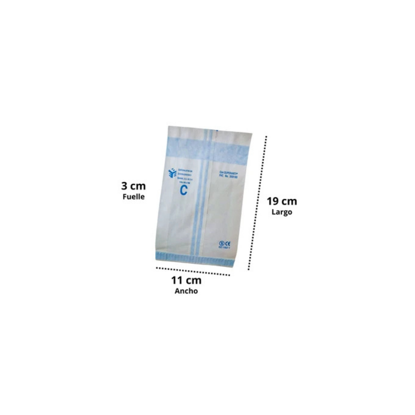 BOLSA PARA ESTERILIZAR 110X30X190CM CAJA CON 1000 PIEZAS