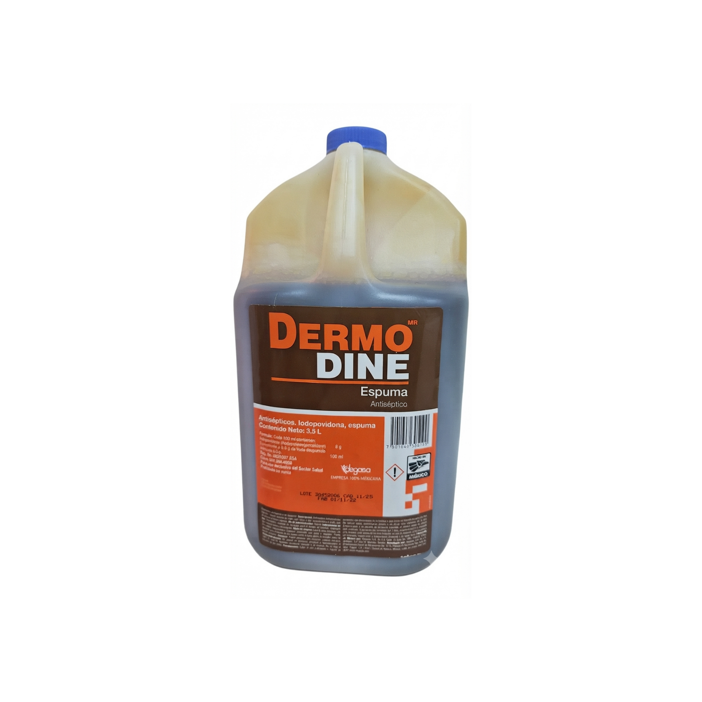 ANTISEPTICO IODOPOVIDONA, ESPUMA DERMODINE 3.5 LITROL