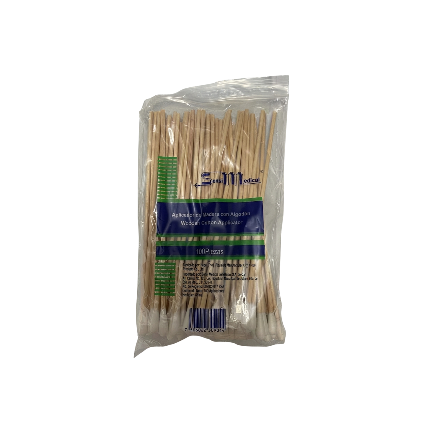 APLICADOR DE MADERA CON ALGODON SENSI MEDICAL CAJA CON 1000 PIEZAS