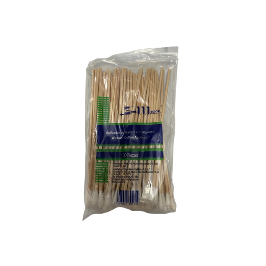 APLICADOR DE MADERA CON ALGODON SENSI MEDICAL CAJA CON 1000 PIEZAS
