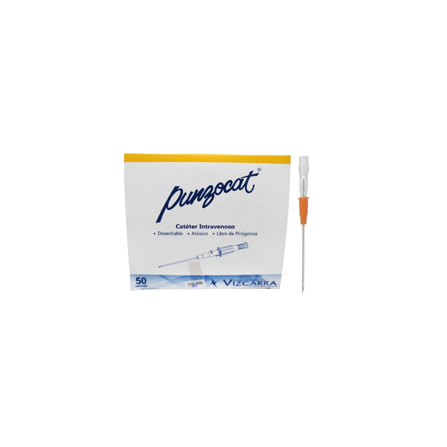 CATETER PUNZOCAT 14GX45MM RADIOPACO NARANJA  CAJA CON 50 PIEZAS