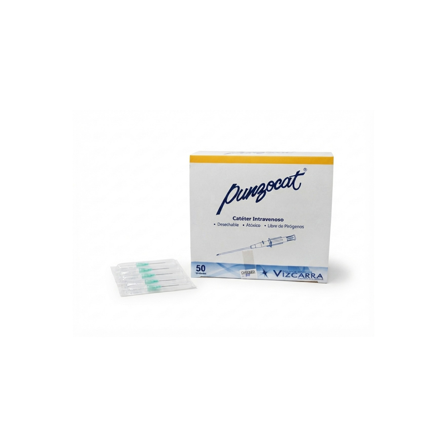 CATETER PUNZOCAT 18G X32MM RADIOPACO COLOR VERDE CAJA CON 50 PIEZAS