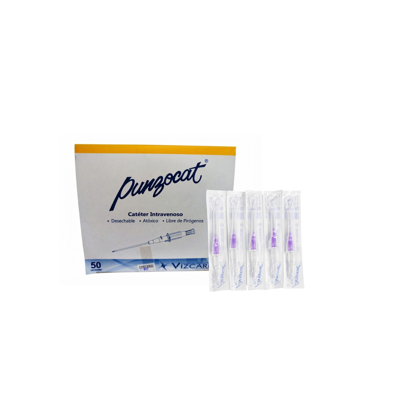 CATETER PUNZOCAT 23GX19MM NO RADIOPACO COLOR LILA CAJA CON 50 PIEZAS