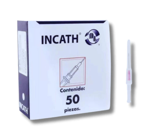 CATETER INTRAVENOSO PERIFERICO RADIOPACO INCATH DL 20G X 30MM CAJA CON 50 PIEZAS