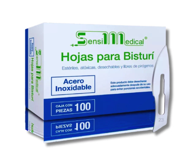 HOJAS PARA BISTURI DE ACERO INOXIDABLE # 23 CON 100 HOJAS