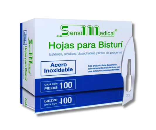 HOJAS PARA BISTURI DE ACERO INOXIDABLE # 23 CON 100 HOJAS
